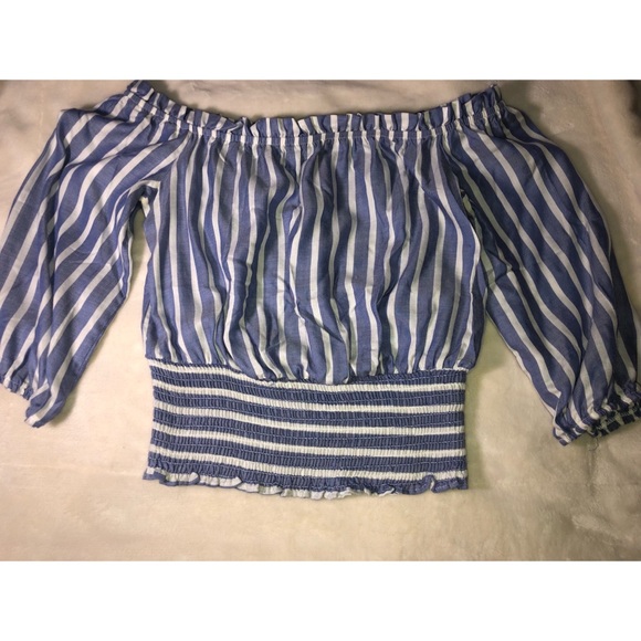 Dynamite off the shoulder striped top - Picture 2 of 4